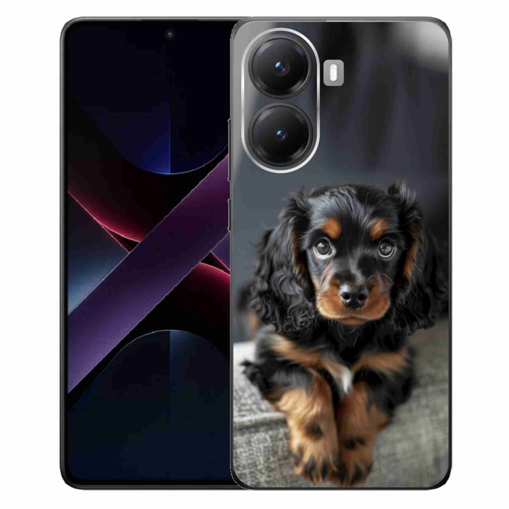 Gél borítás mmCase a Xiaomi Poco X7 Pro 5G számára - aranyos hosszú szőrű tacskó