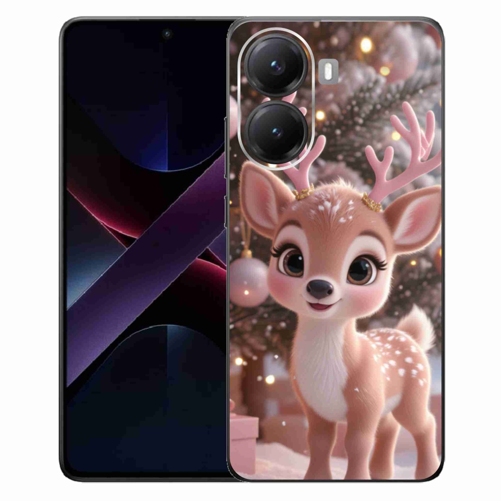 Gél borítás mmCase a Xiaomi Poco X7 Pro 5G számára - aranyos rénszarvas