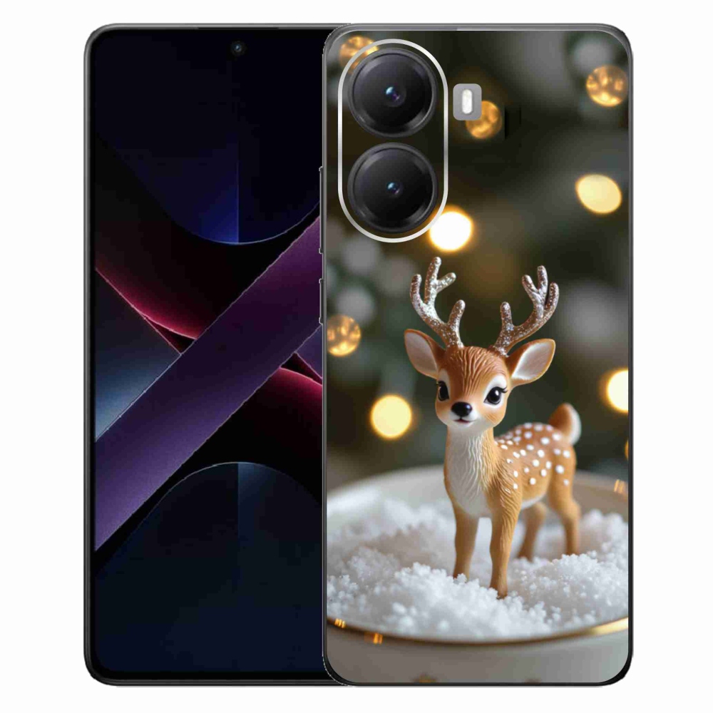 Gél borító mmCase a Xiaomi Poco X7 Pro 5G számára - aranyos karácsonyi szarvasok