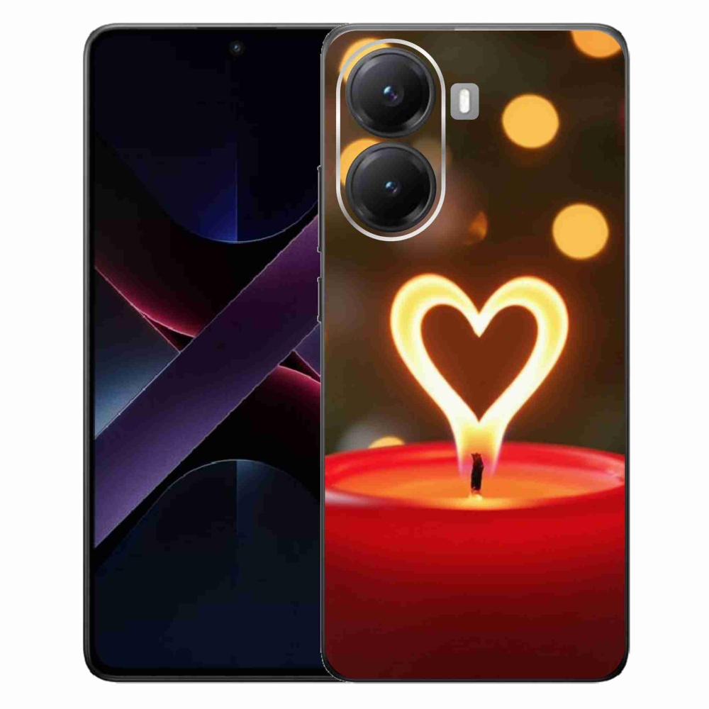 Gél borítás mmCase a Xiaomi Poco X7 Pro 5G-hez - láng szíve