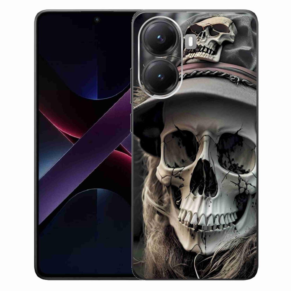 Gél borítás mmCase a Xiaomi Poco X7 Pro 5G számára - sötét koponya