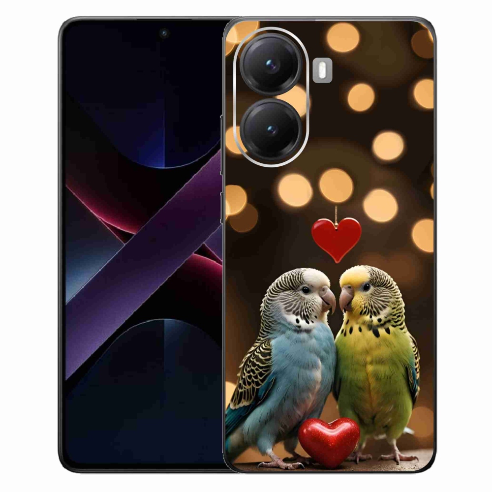 Gél borítás mmCase a Xiaomi Poco X7 Pro 5G számára - szerelmes papagájok