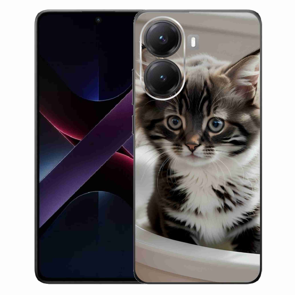 Gél borítás mmCase a Xiaomi Poco X7 Pro 5G számára - kíváncsi cica