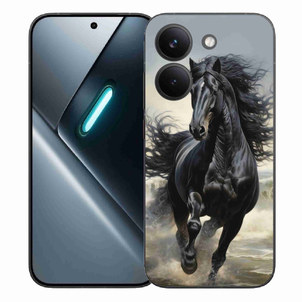 Gél borítás mmCase a Xiaomi Poco X8 Pro számára - futó fekete ló