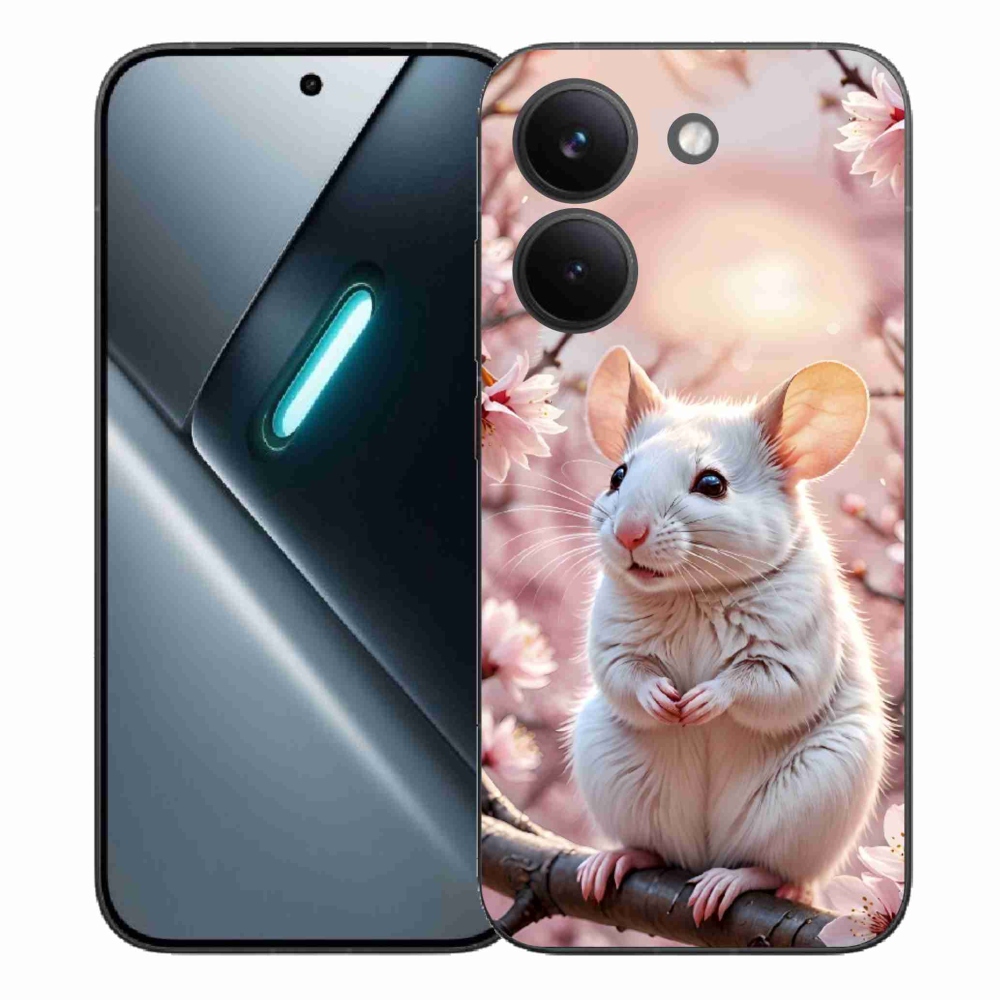 Gél borítás mmCase a Xiaomi Poco X8 Pro számára - fehér egér az ágon