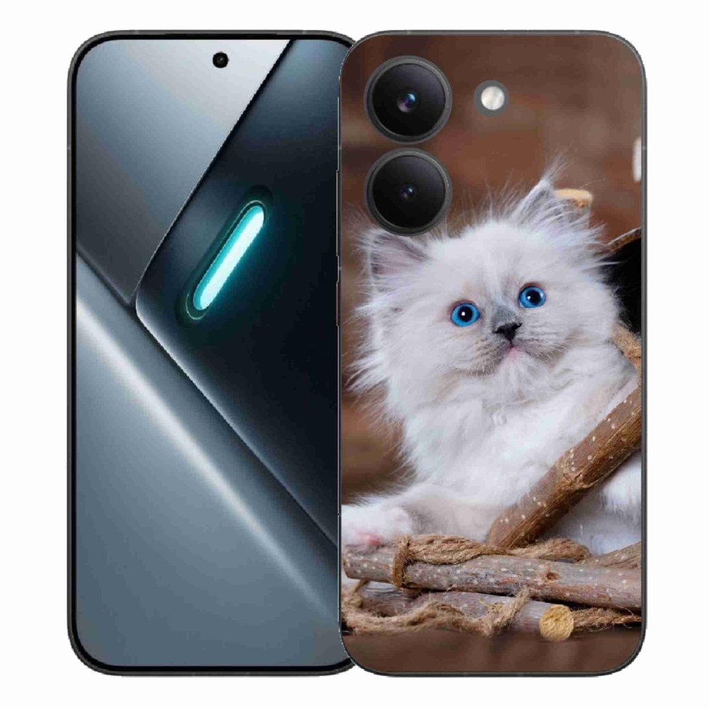 Gél borítás mmCase a Xiaomi Poco X8 Pro számára - fehér cica