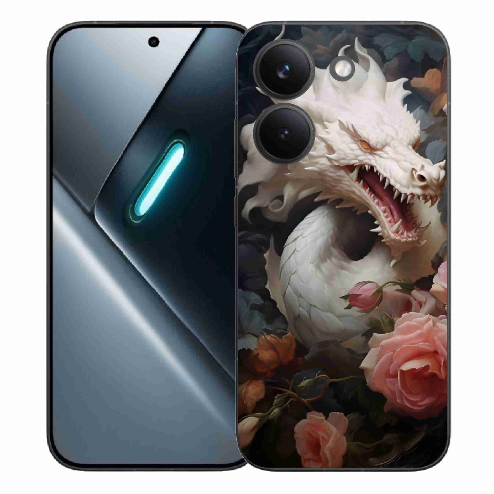 Gél borítás mmCase a Xiaomi Poco X8 Pro számára - fehér sárkány