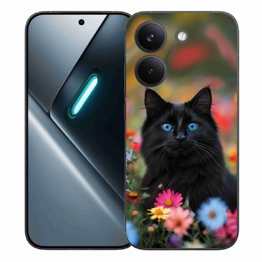 Gél borítás mmCase a Xiaomi Poco X8 Pro számára - fekete cica 4