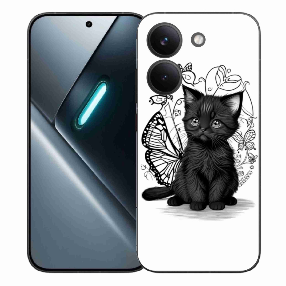 Gél borítás mmCase a Xiaomi Poco X8 Pro számára - fekete cica