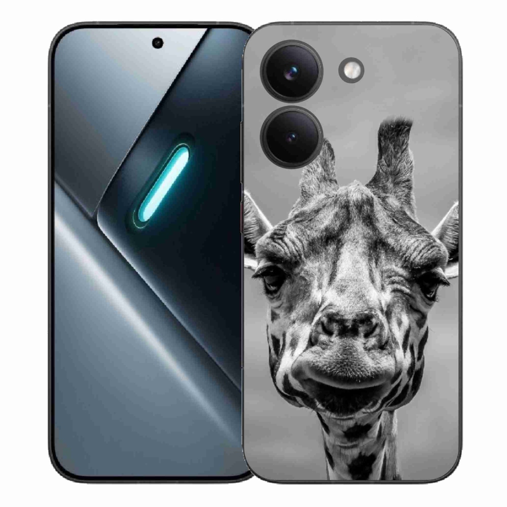 Gél borítás mmCase a Xiaomi Poco X8 Pro számára - fekete-fehér zsiráf