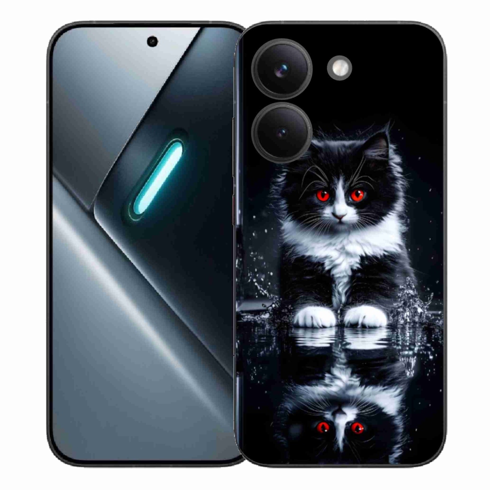 Gél borítás mmCase a Xiaomi Poco X8 Pro számára - fekete-fehér cica