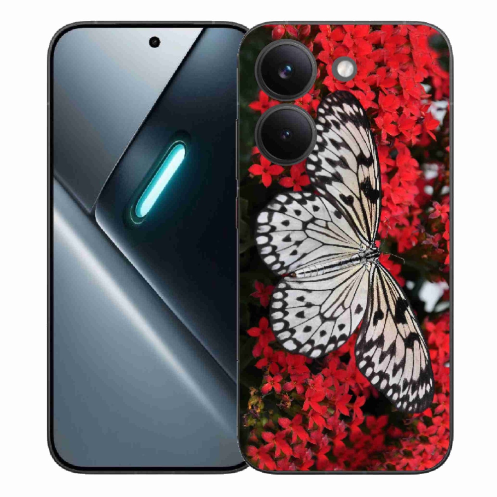 Gél borítás mmCase a Xiaomi Poco X8 Pro számára - fekete és fehér pillangó 1