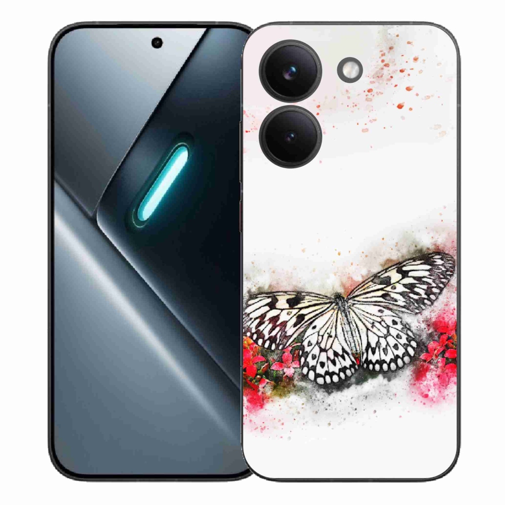 Gél borítás mmCase a Xiaomi Poco X8 Pro számára - fekete és fehér pillangó