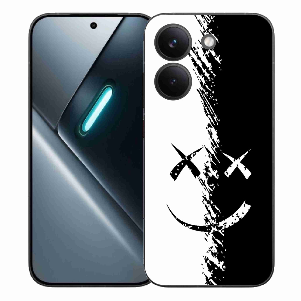 Gél borítás mmCase a Xiaomi Poco X8 Pro számára - fekete és fehér mosolygó