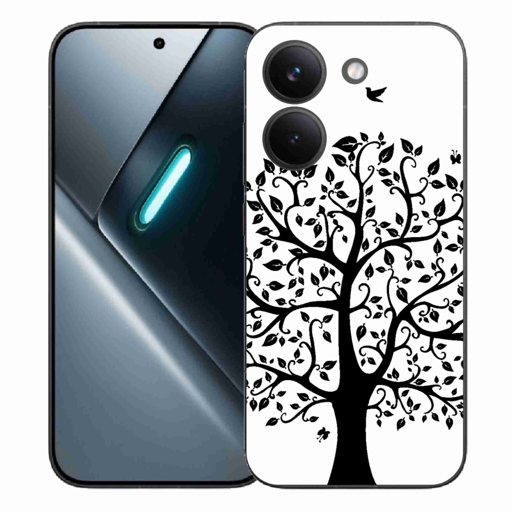 Gél borítás mmCase a Xiaomi Poco X8 Pro számára - fekete és fehér fa