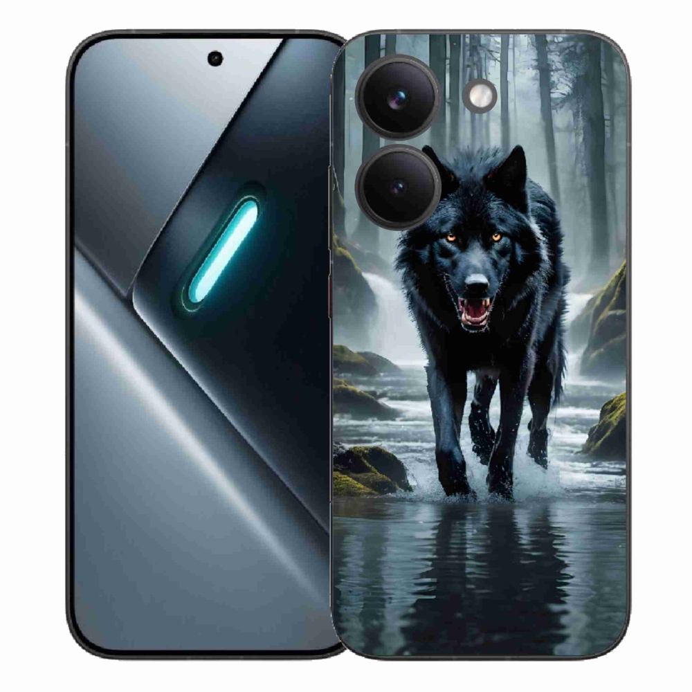 Gél borítás mmCase a Xiaomi Poco X8 Pro számára - fekete farkas