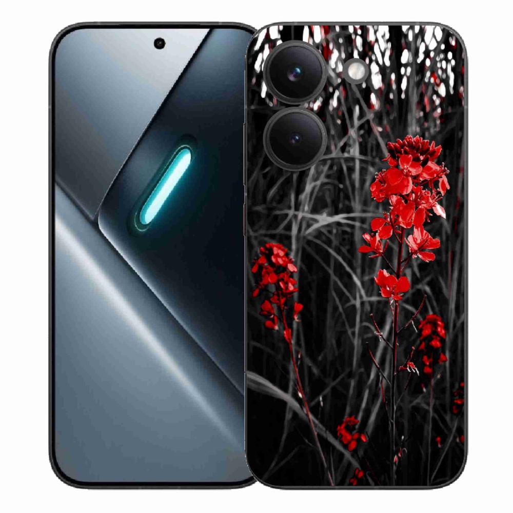 Gél borítás mmCase a Xiaomi Poco X8 Pro számára - piros növény