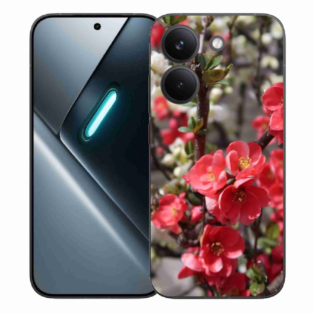 Gél borítás mmCase a Xiaomi Poco X8 Pro számára - piros virágok