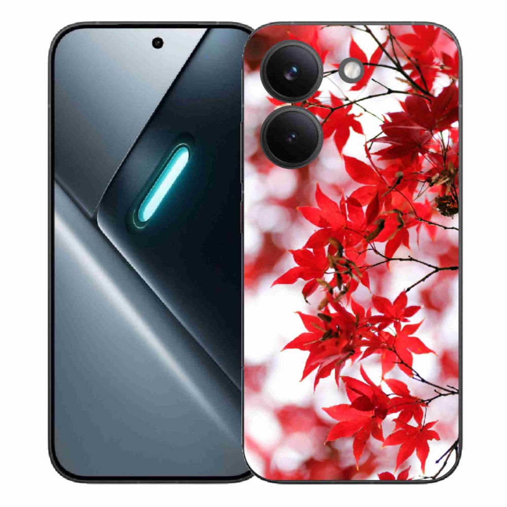 Gél borítás mmCase a Xiaomi Poco X8 Pro számára - piros levelek