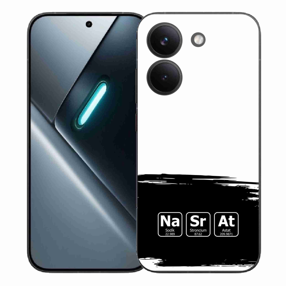 Gél borítás mmCase a Xiaomi Poco X8 Pro - kémiai elemek fekete és fehér háttérrel