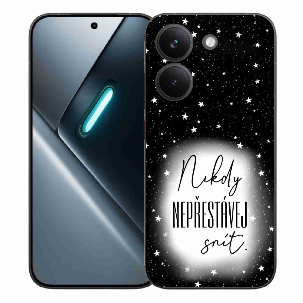 Gél borítás mmCase a Xiaomi Poco X8 Pro számára - idézet 1 fehér és fekete háttérrel