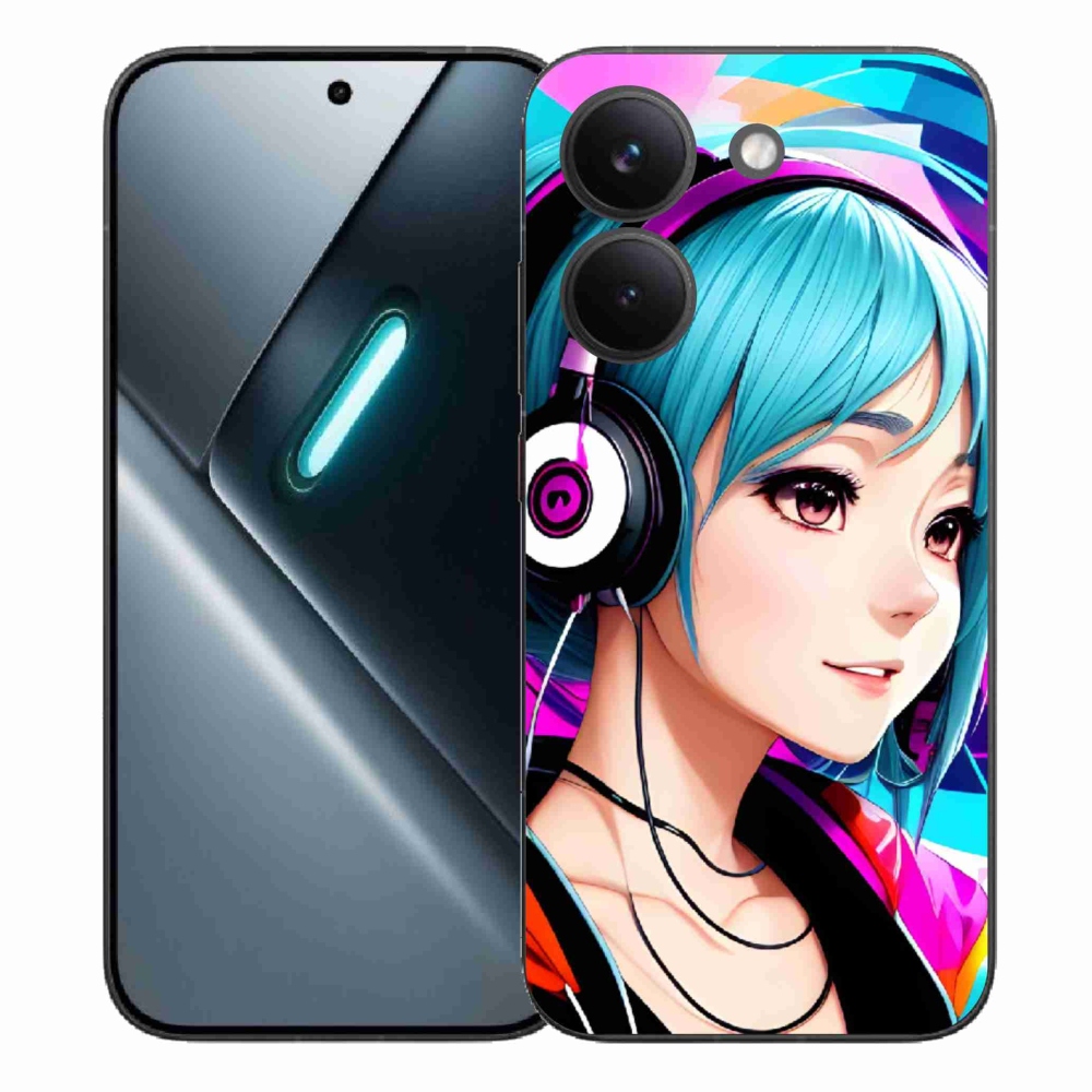 Gél borítás mmCase a Xiaomi Poco X8 Pro-hoz - lány fejhallgatóval