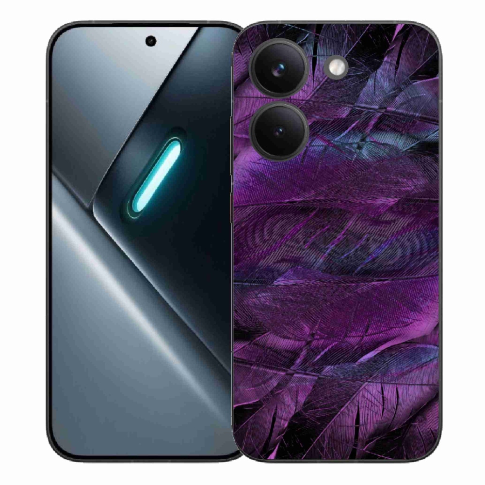 Gél borítás mmCase a Xiaomi Poco X8 Pro számára - lila tollak