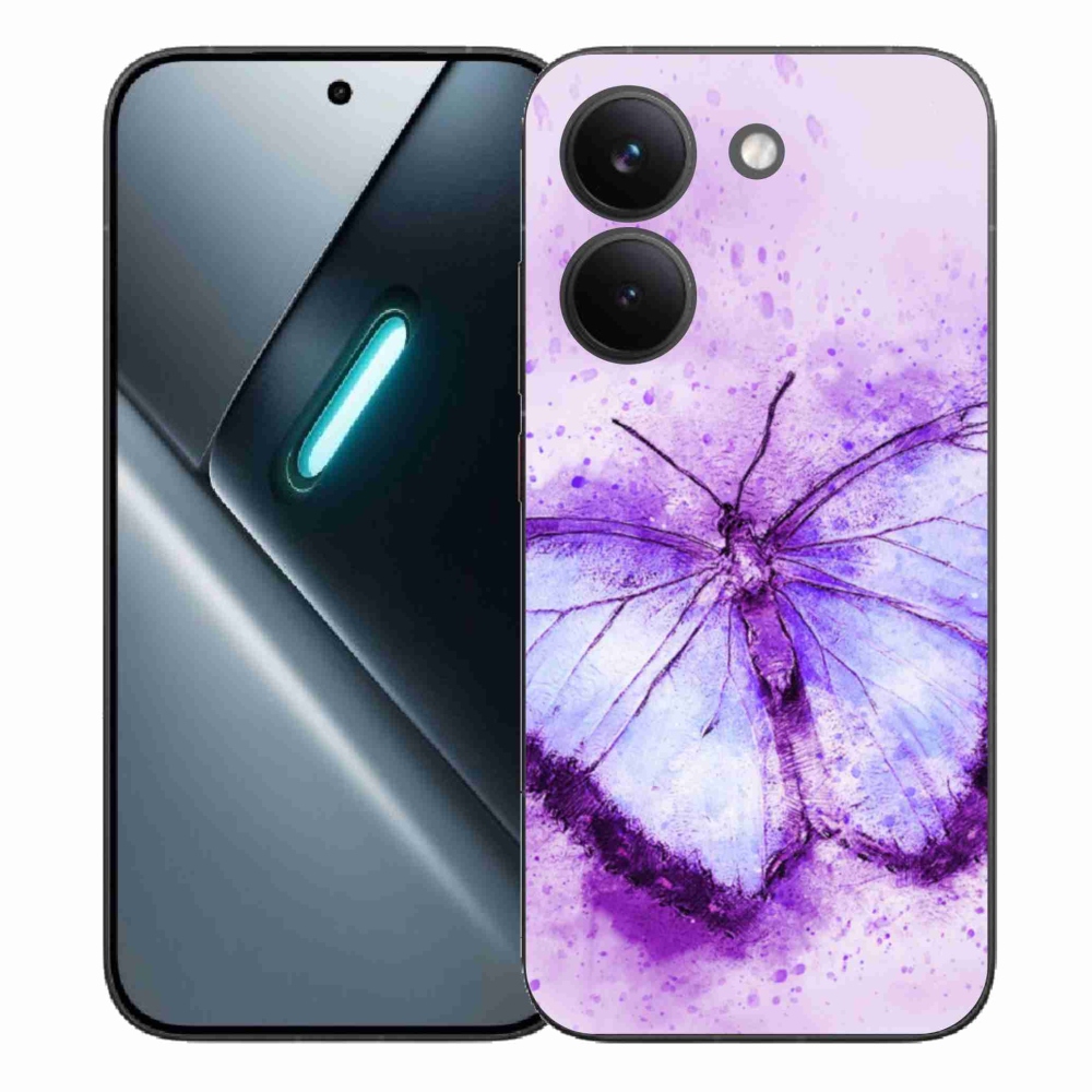 Gél borítás mmCase a Xiaomi Poco X8 Pro számára - lila pillangó