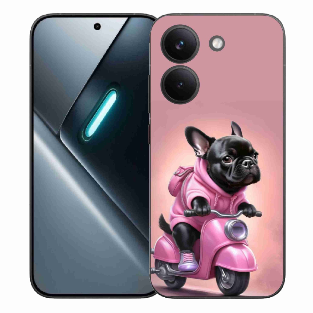Gél borítás mmCase a Xiaomi Poco X8 Pro számára - Francia bulldog egy robogón