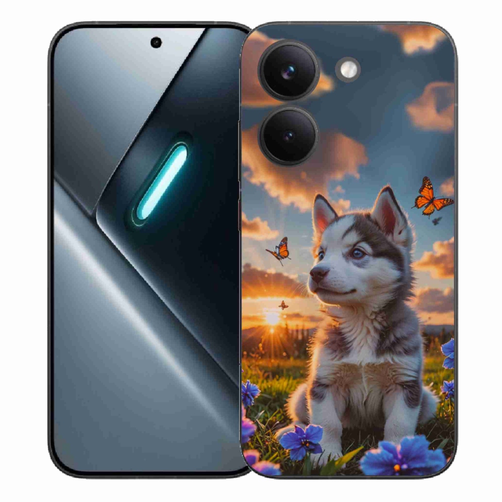Gél borítás mmCase a Xiaomi Poco X8 Pro számára - husky a naplementében