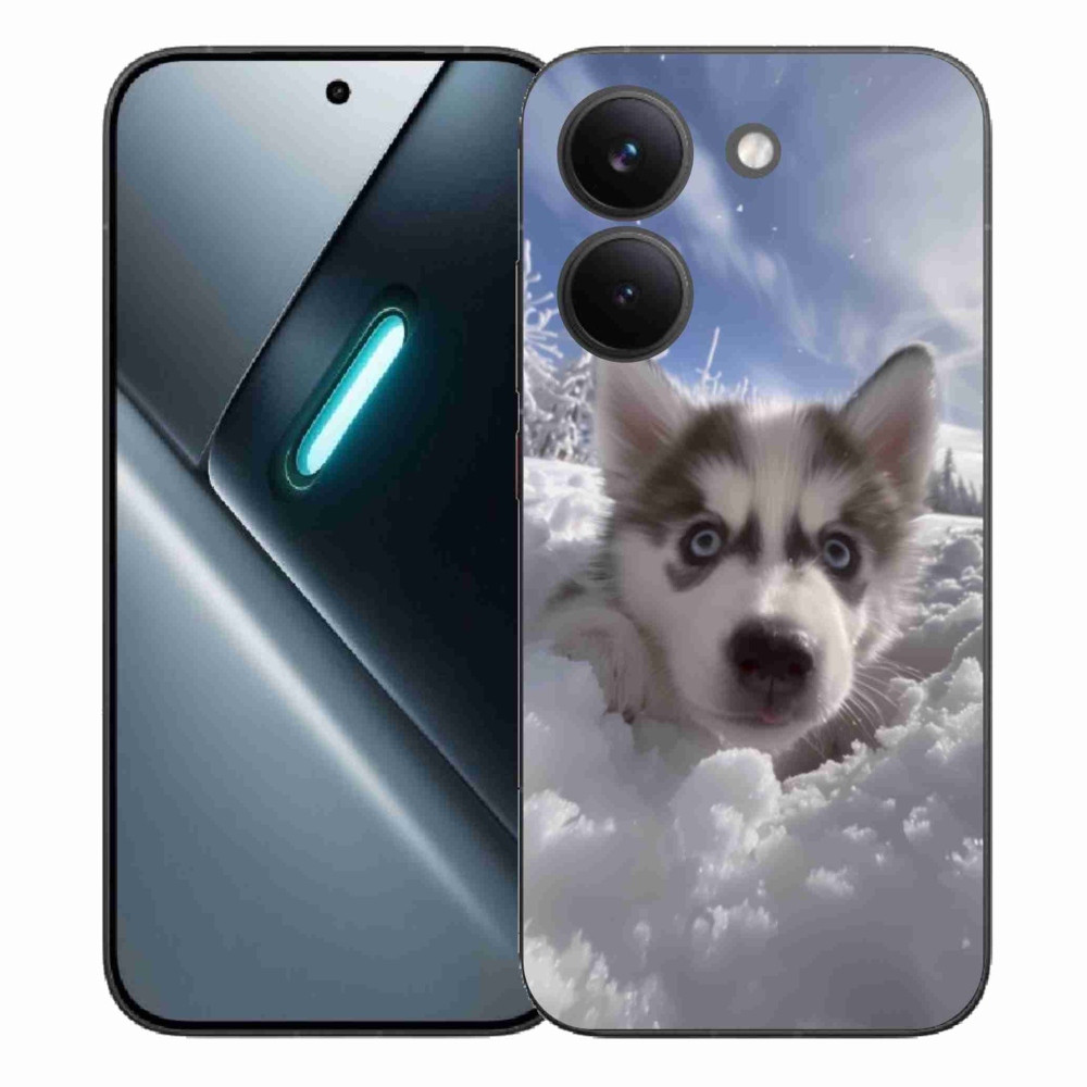 Gél borítás mmCase a Xiaomi Poco X8 Pro számára - husky a hóban
