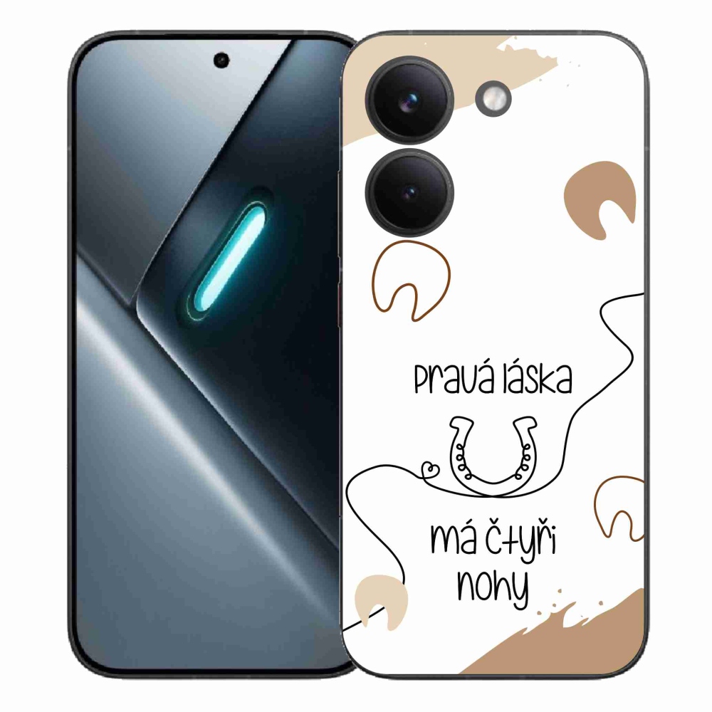 Gél borítás mmCase a Xiaomi Poco X8 Pro készülékhez - ló motívum fehér háttérrel