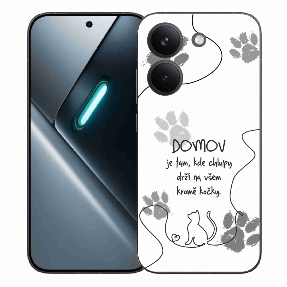 Gél borítás mmCase a Xiaomi Poco X8 Pro készülékhez - macska motívum fehér háttérrel