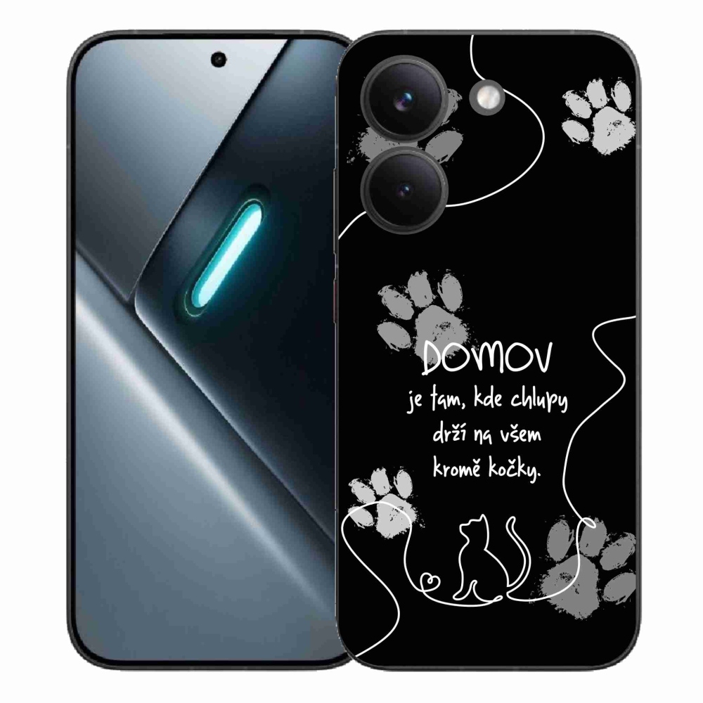 Gél borítás mmCase a Xiaomi Poco X8 Pro számára - macska motívum fekete háttérrel