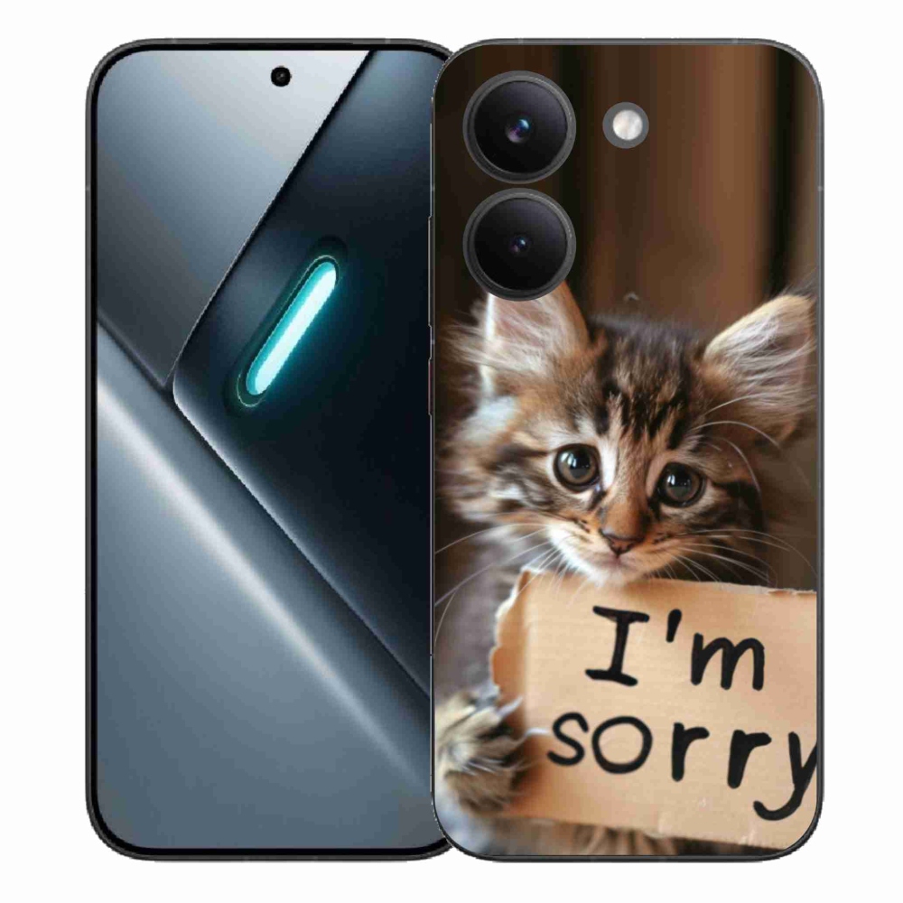 Gél borítás mmCase a Xiaomi Poco X8 Pro számára - macska bocsánatkérése