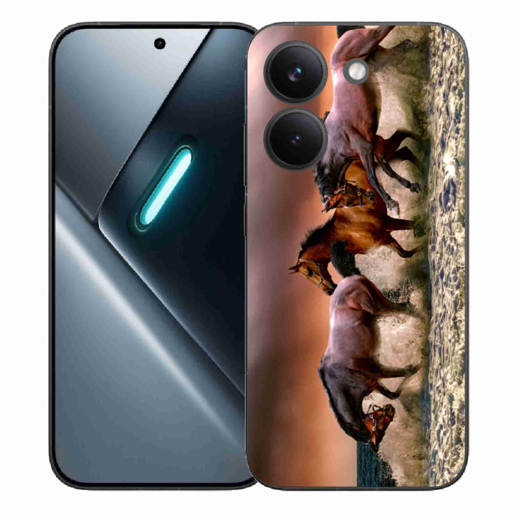 Gél borítás mmCase a Xiaomi Poco X8 Pro számára - lovak 1