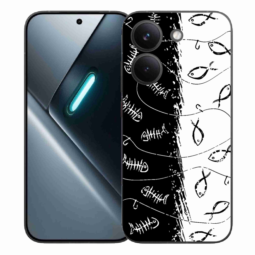 Gél borítás mmCase a Xiaomi Poco X8 Pro számára - csontvázak és halak