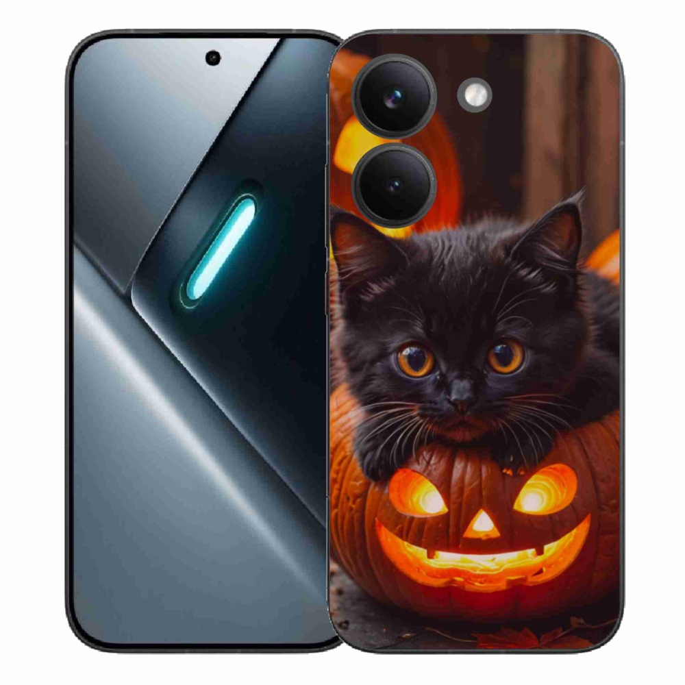 Gél borítás mmCase a Xiaomi Poco X8 Pro számára - cica és sütőtök