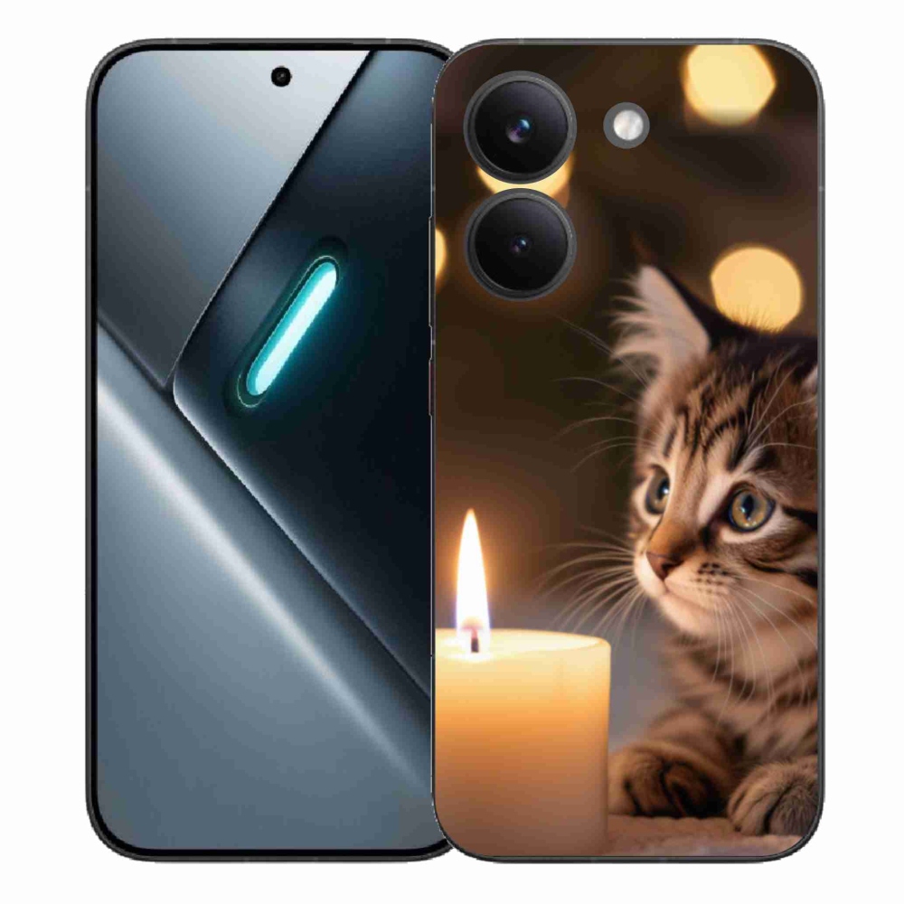 Gél borítás mmCase a Xiaomi Poco X8 Pro számára - cica és gyertya