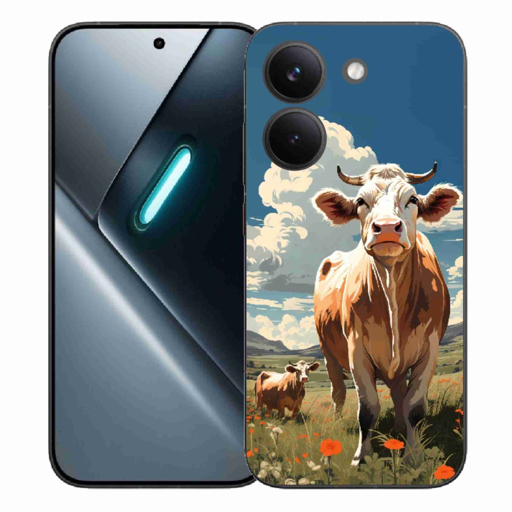 Gél borítás mmCase a Xiaomi Poco X8 Pro számára - tehenek a réten