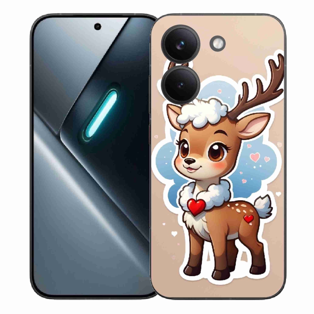 Gél borítás mmCase a Xiaomi Poco X8 Pro számára - rajzfilm rénszarvas