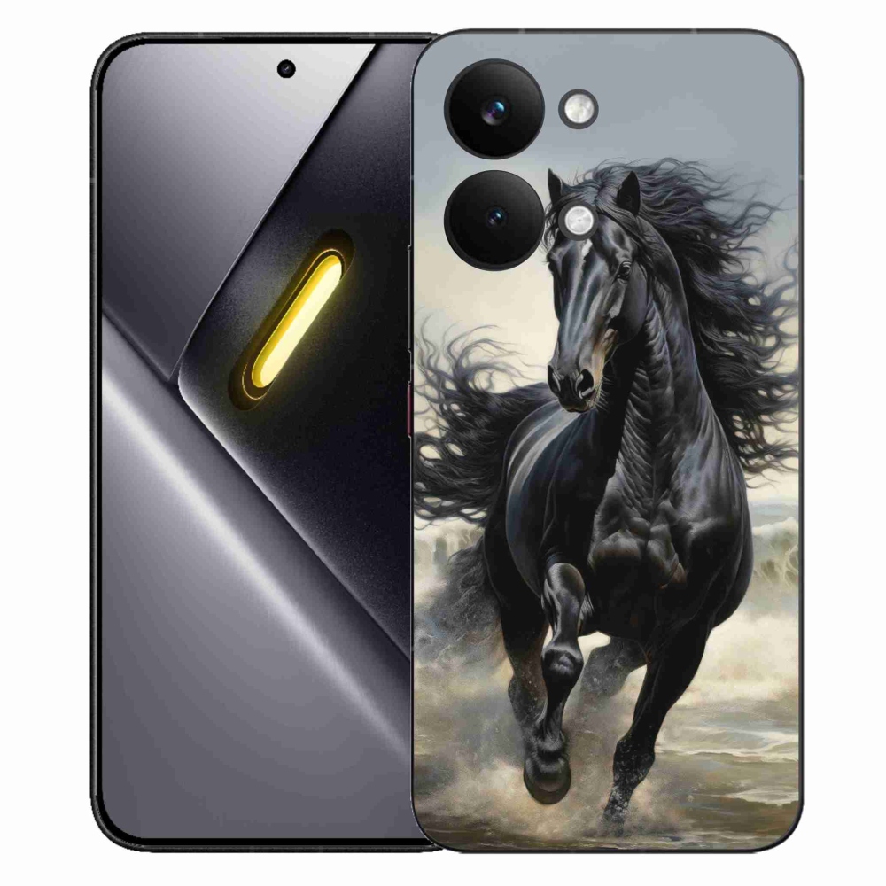 Gél borítás mmCase a Xiaomi Poco X8 Pro Max számára - futó fekete ló