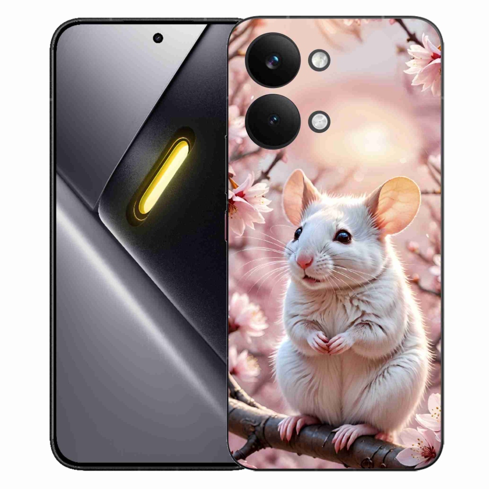Gél borítás mmCase a Xiaomi Poco X8 Pro Max számára - fehér egér az ágon