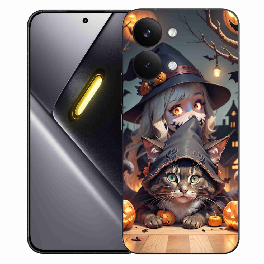 Gél borítás mmCase a Xiaomi Poco X8 Pro Max számára - boszorkány macskával