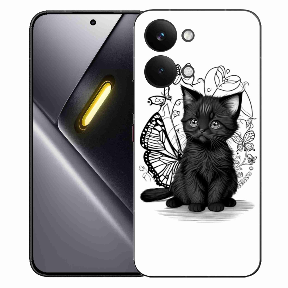 Gél borítás mmCase a Xiaomi Poco X8 Pro Max számára - fekete cica