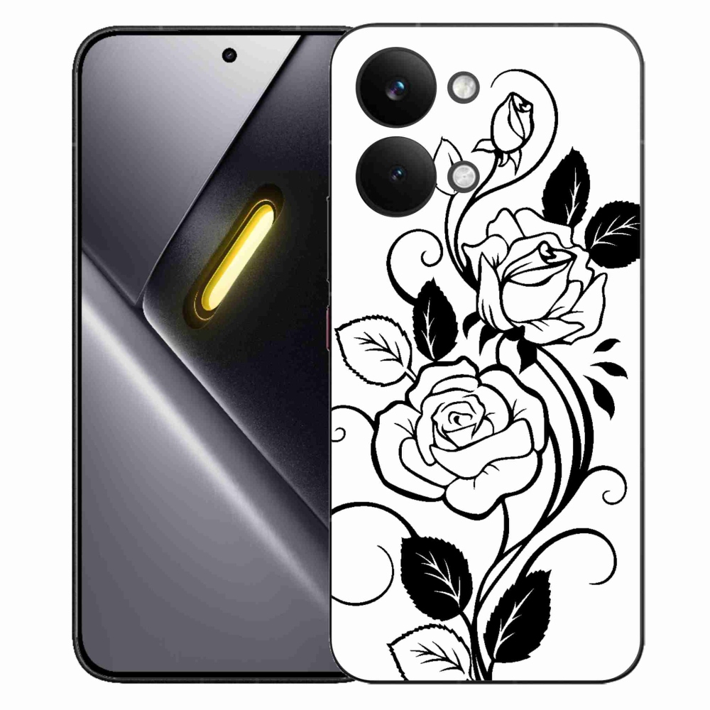 Gél borítás mmCase a Xiaomi Poco X8 Pro Max készülékhez - fekete és fehér rózsa