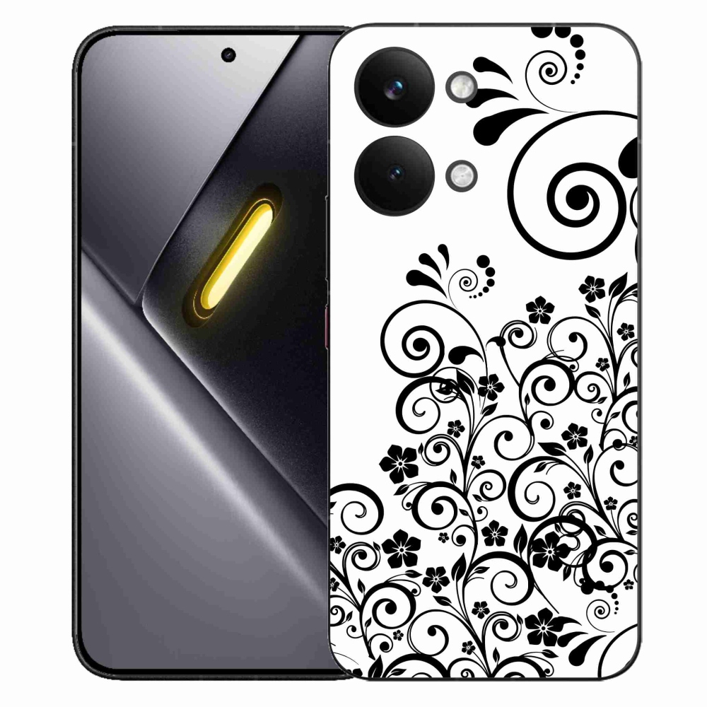 Gél borítás mmCase a Xiaomi Poco X8 Pro Max készülékhez - fekete és fehér virágminták