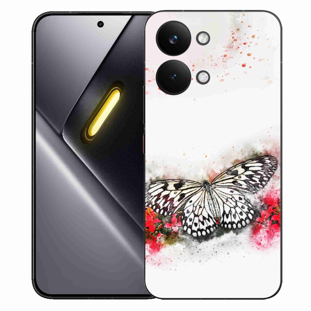 Gél borítás mmCase a Xiaomi Poco X8 Pro Max számára - fekete és fehér pillangó