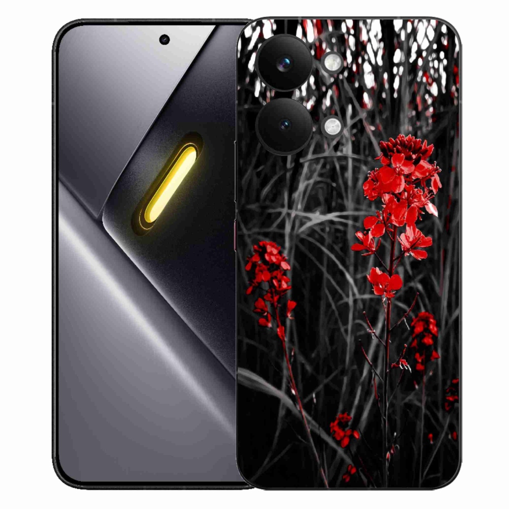 Gél borítás mmCase a Xiaomi Poco X8 Pro Max számára - piros növény