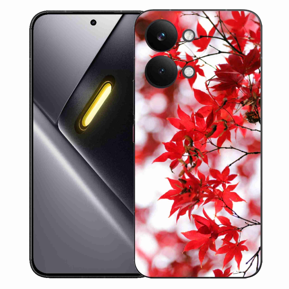 Gél borítás mmCase a Xiaomi Poco X8 Pro Max készülékhez - piros levelek